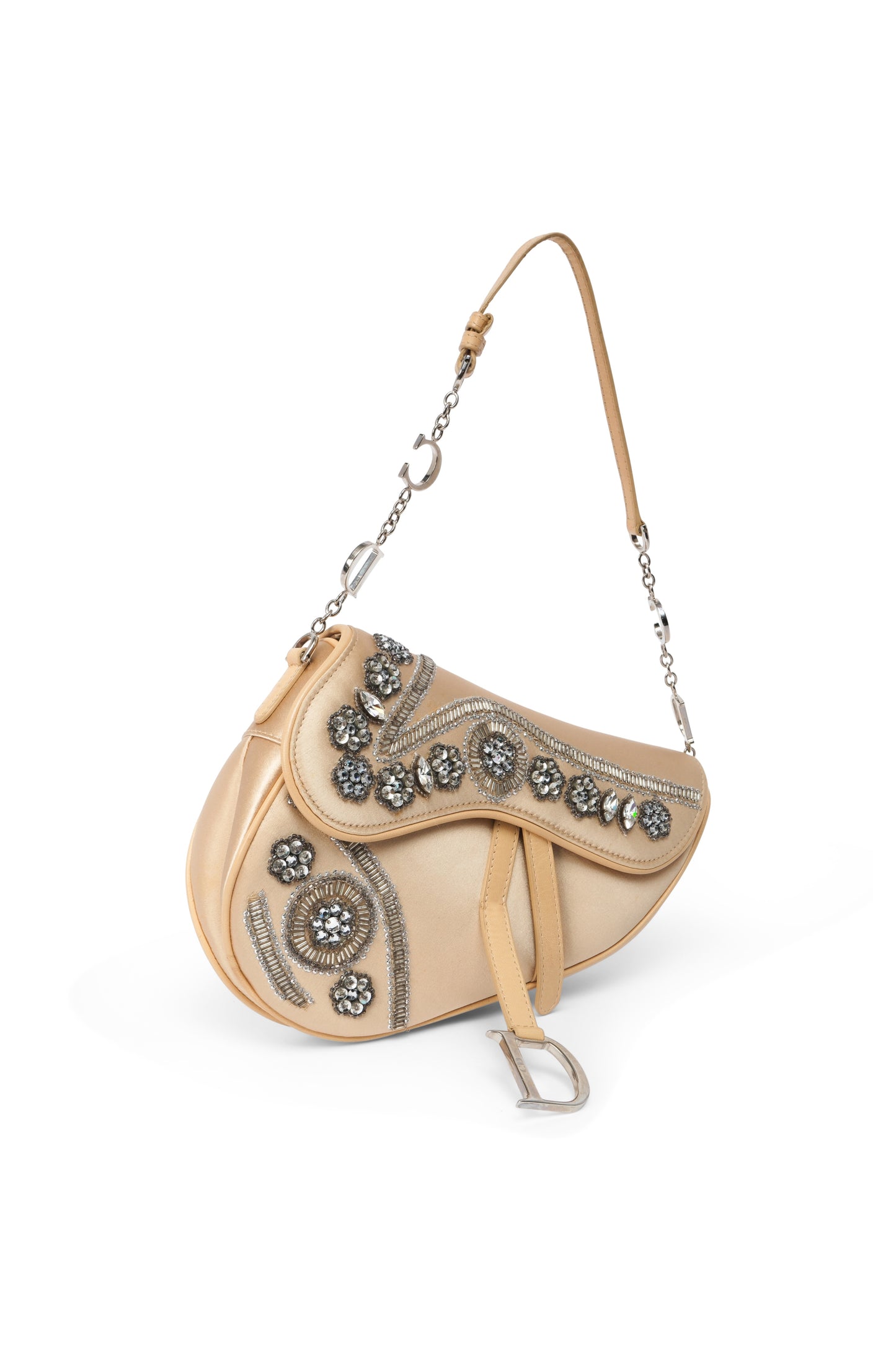 Dior Embellished Satin Saddle