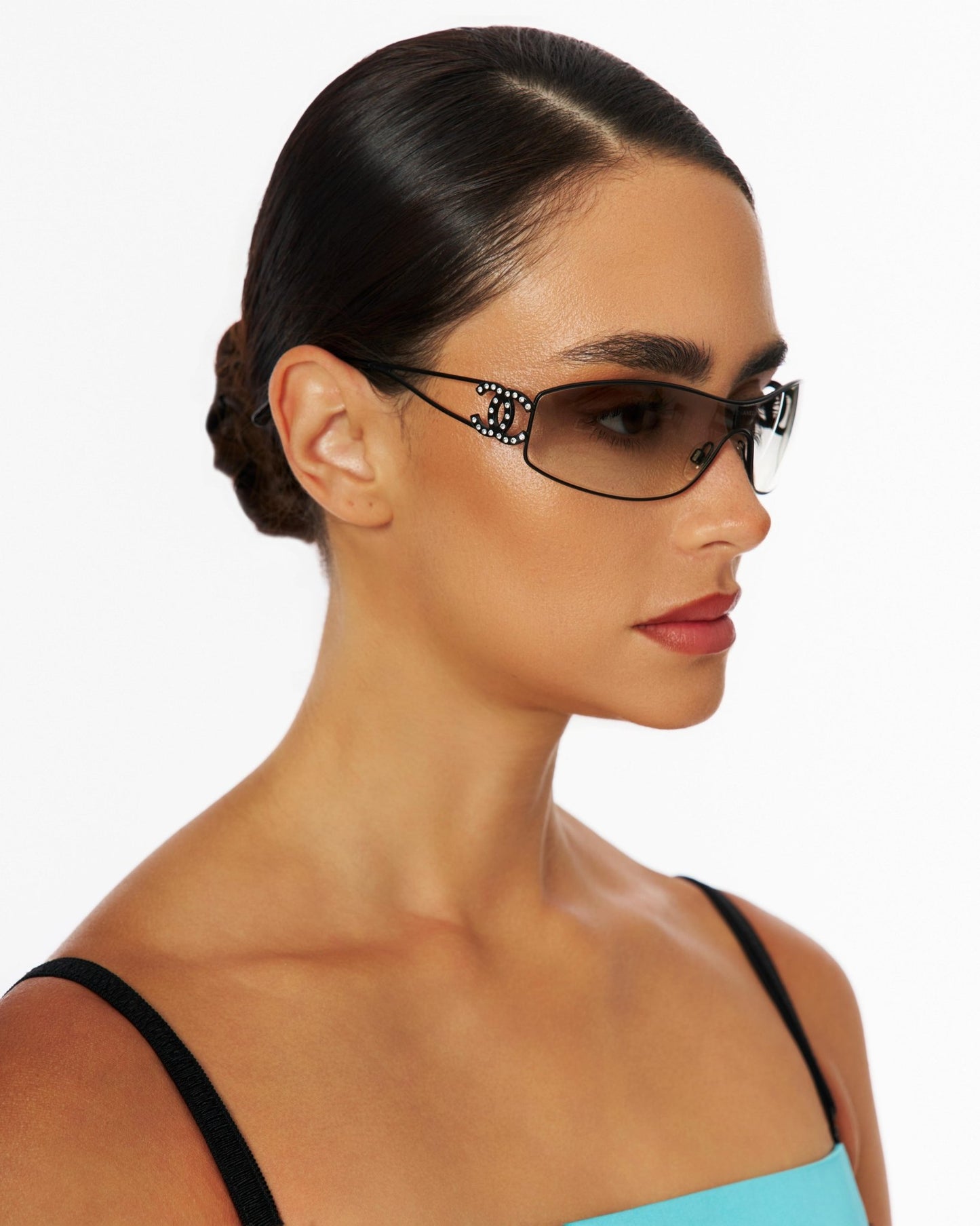 Chanel Diamanté Rimless Sunglasses