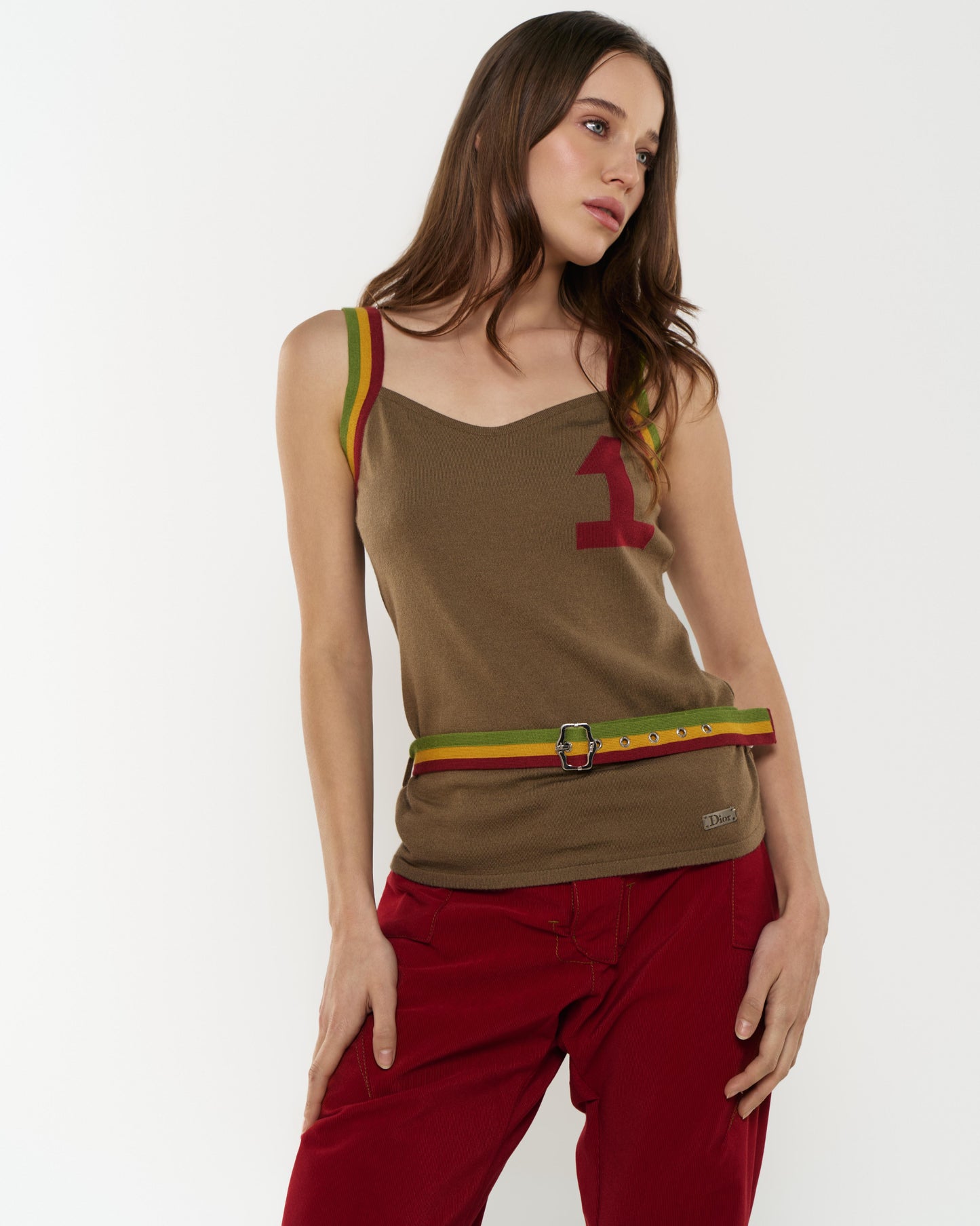Dior Rasta No. 1 Knitted Belted Top
