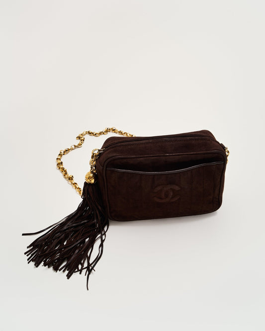 Chanel Vintage Suede Camera Bag