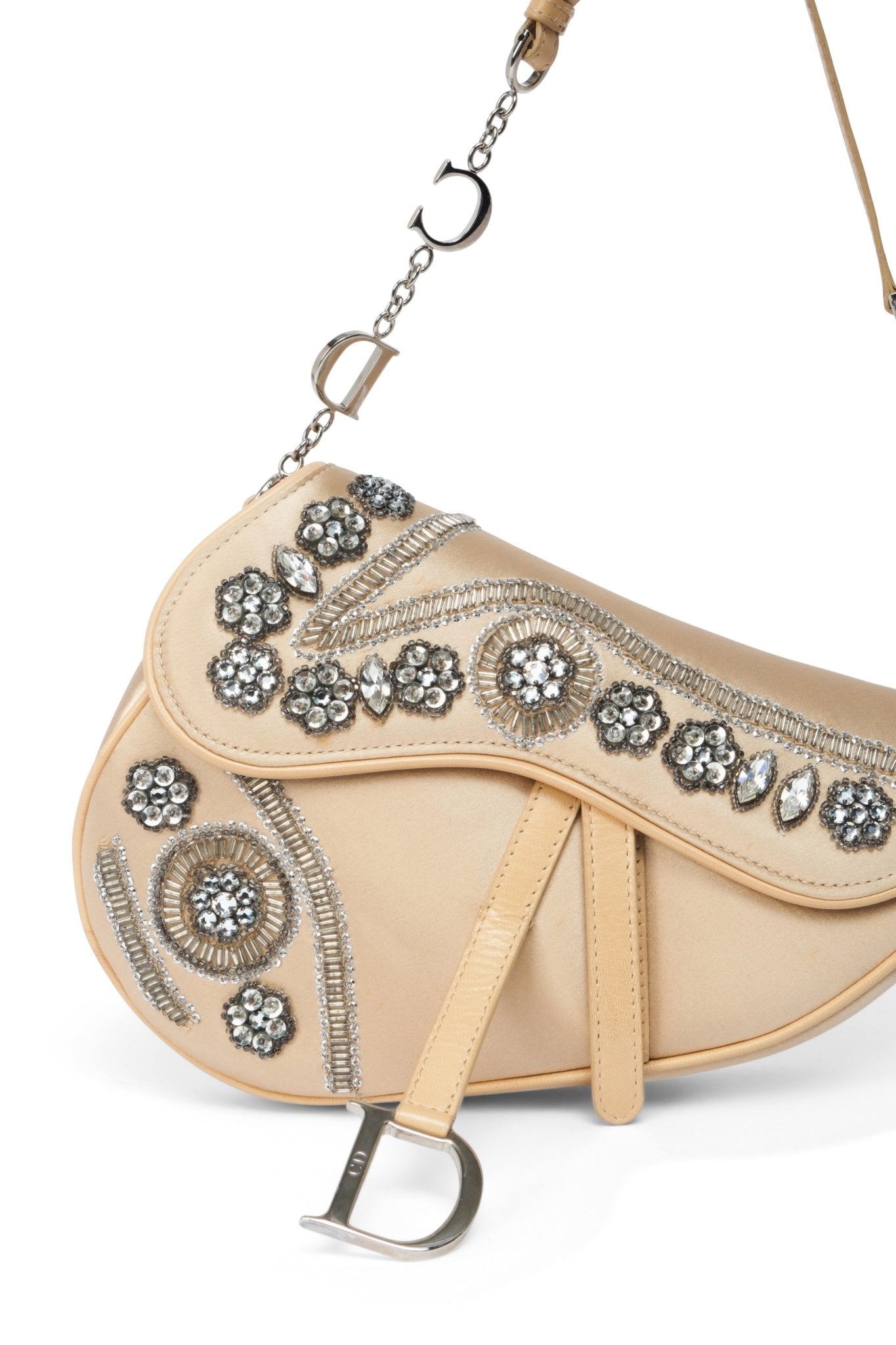 Dior Embellished Satin Saddle