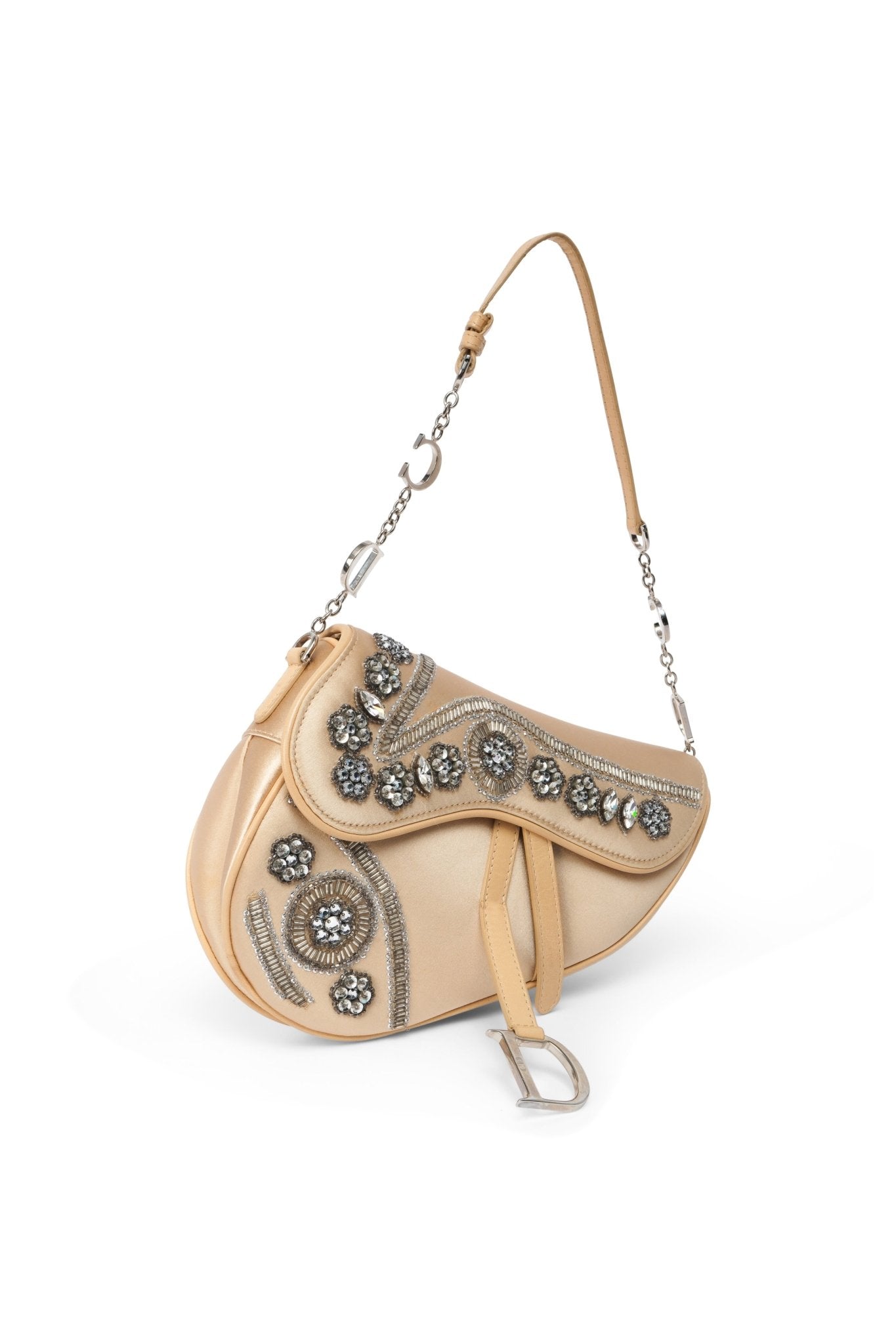 Dior Embellished Satin Saddle