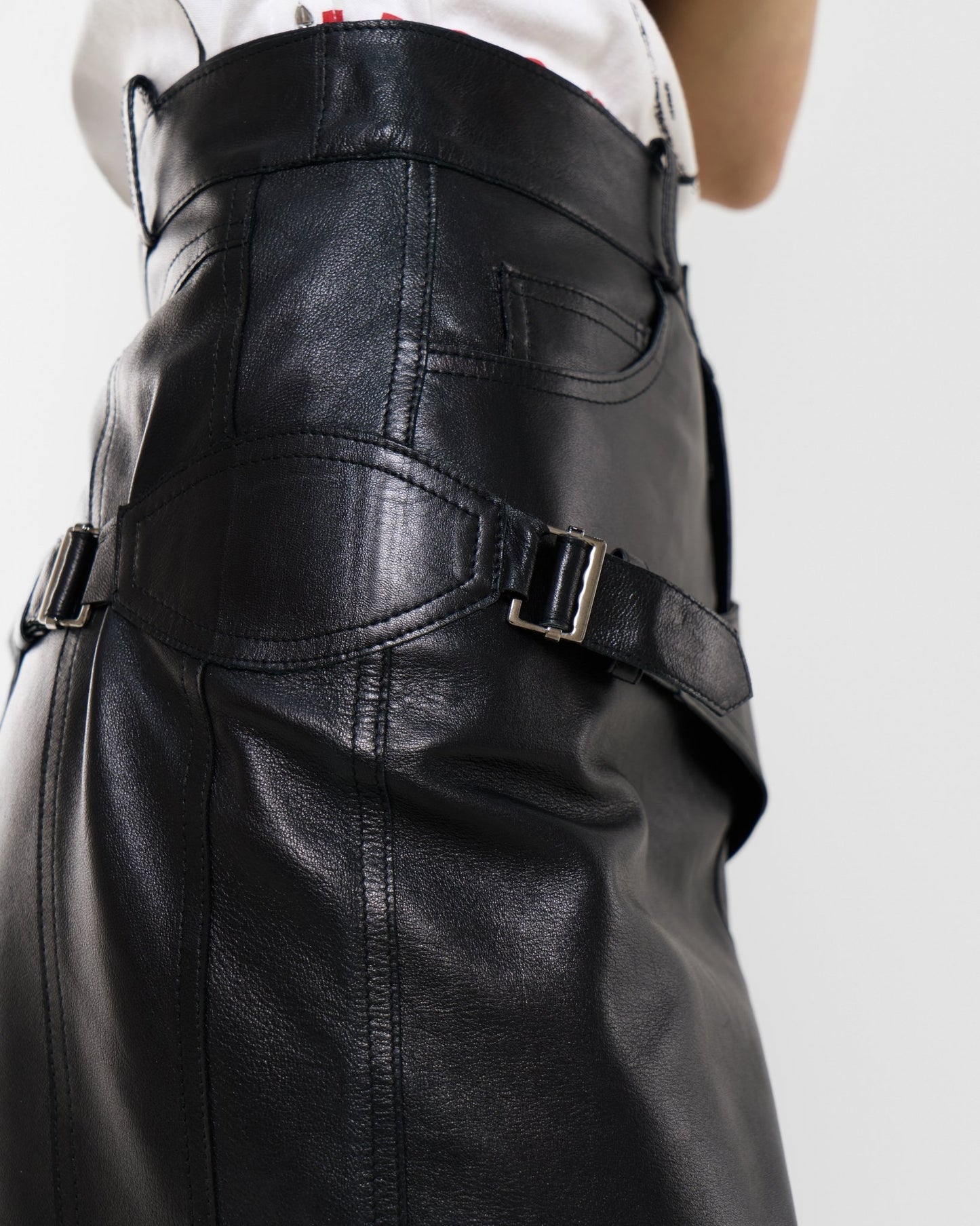 Dior Leather Midi Skirt