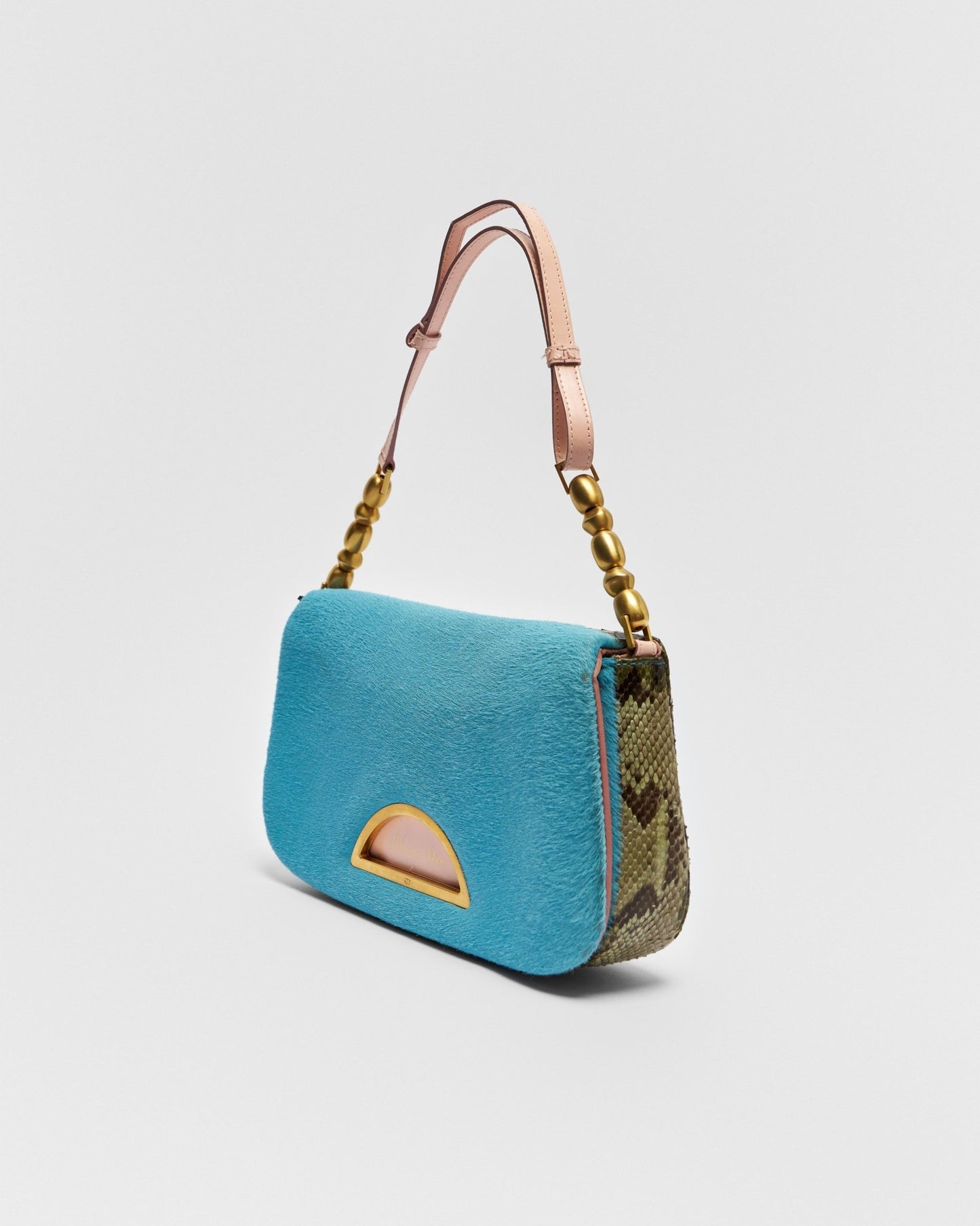 Dior Malice Pony Hair & Python Shoulder Bag