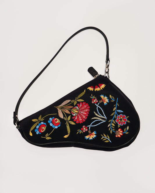 Dior Vintage Embroidered Mini Saddle