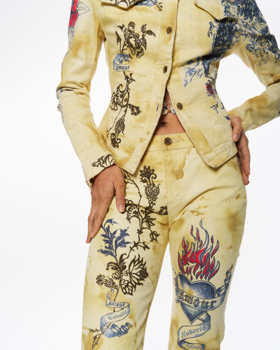 Roberto Cavalli Runway Denim Suit