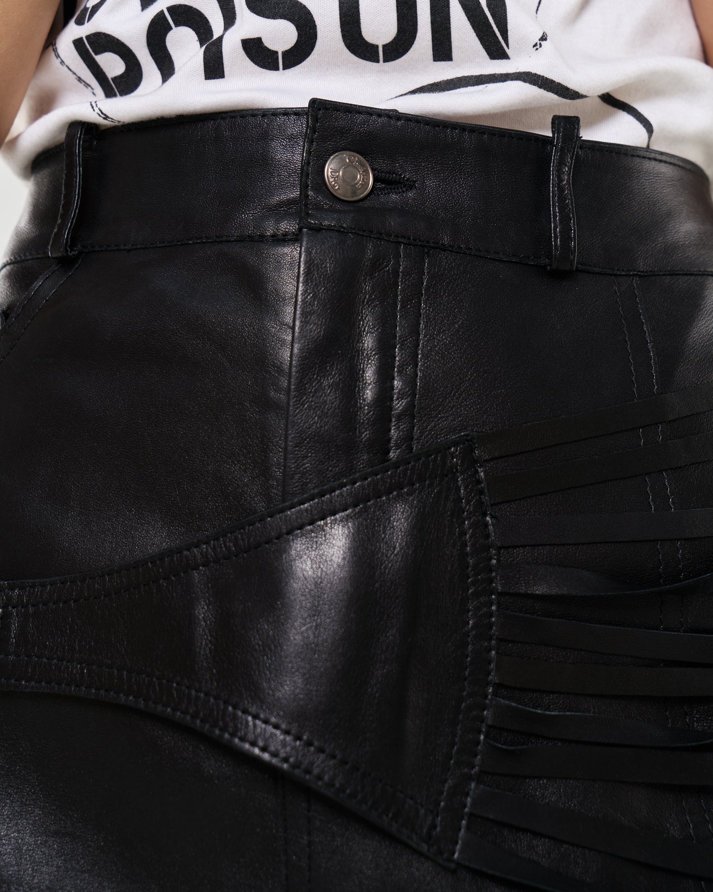 Dior Leather Midi Skirt