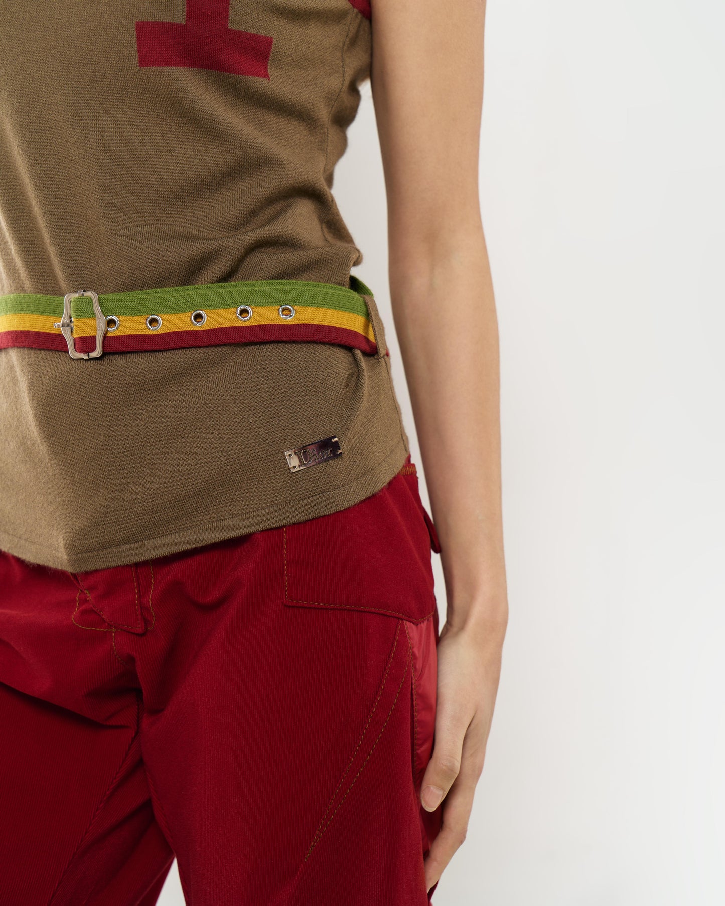 Dior Rasta No. 1 Knitted Belted Top