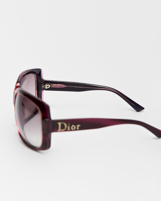 Vintage Dior Oversized Burgundy Sunglasses